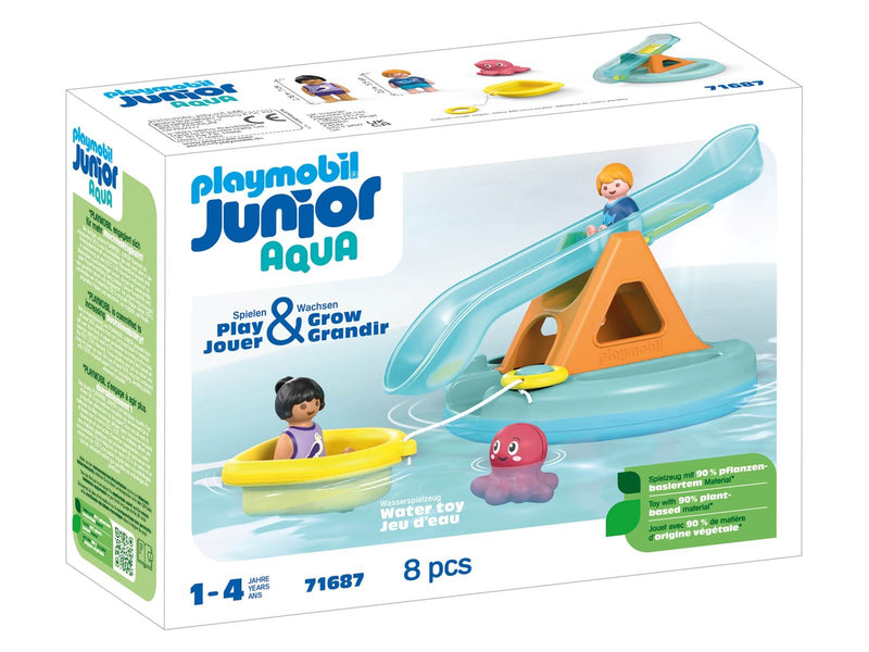 Playmobil 1.2.3 - JUNIOR AQUA: Badeinsel mit Wasserrutsche