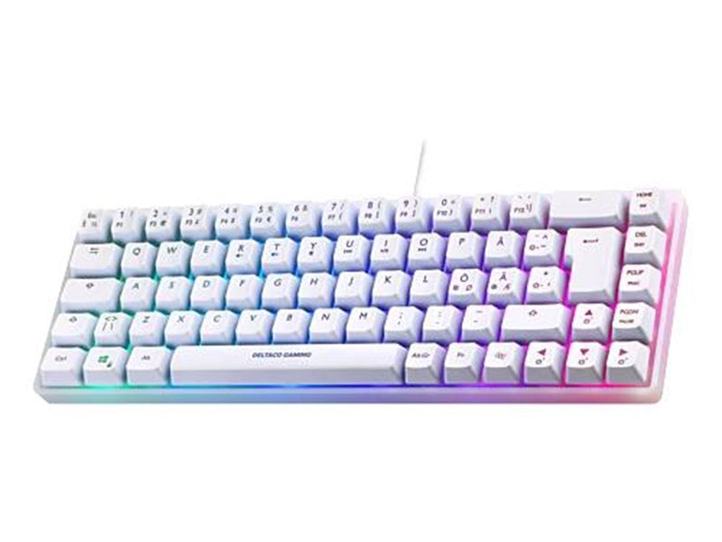 Deltaco WK70 Membrane 60% Keyboard with semi transparent case - Gaming Tastaturen - Weiss