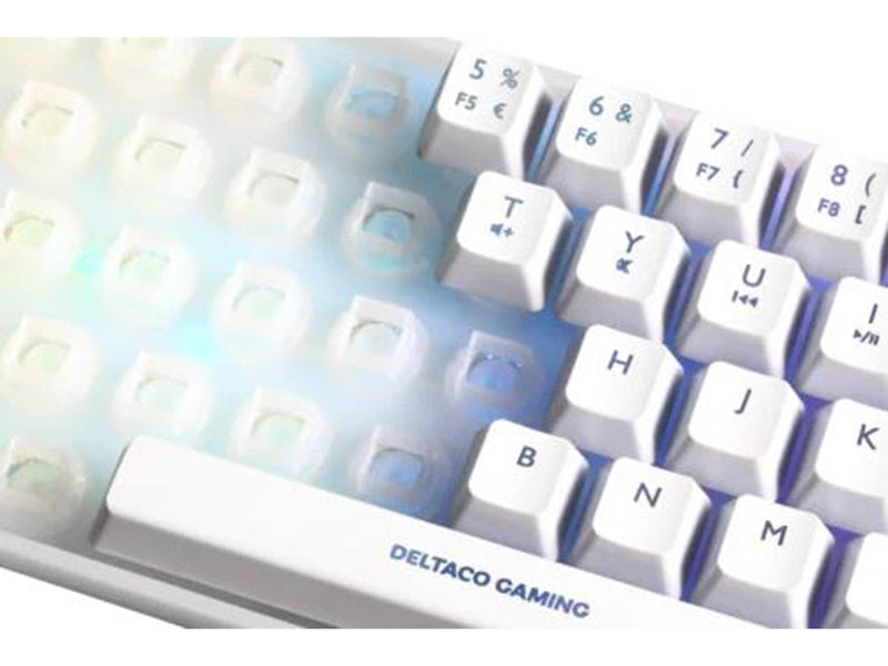 Deltaco WK70 Membrane 60% Keyboard with semi transparent case - Gaming Tastaturen - Weiss