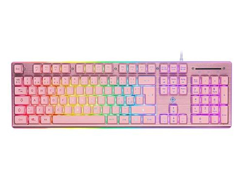 Deltaco PK75 RGB keyboard 105 keys Nordic layout membrane - Gaming Tastaturen - Pink