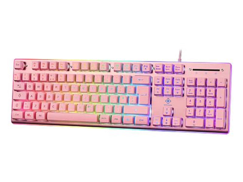 Deltaco PK75 RGB keyboard 105 keys UK membrane switch USB - Gaming Tastaturen - Pink