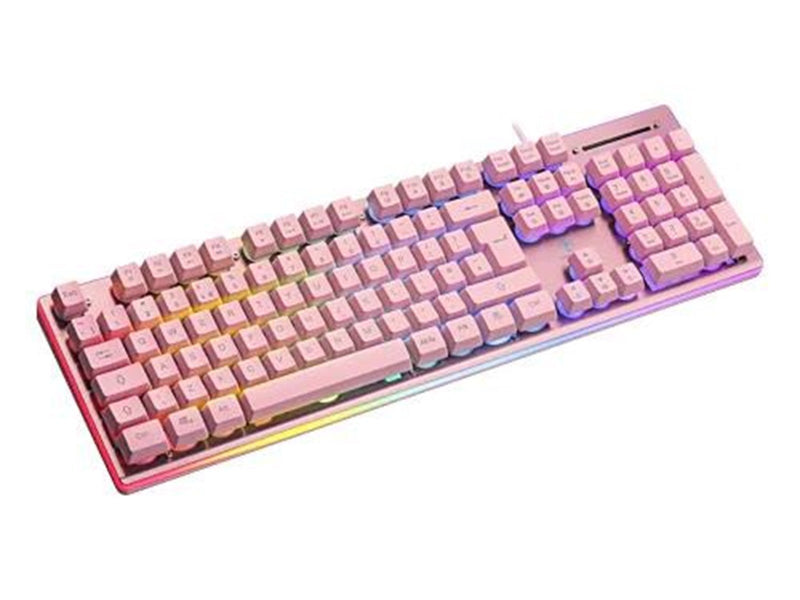 Deltaco PK75 RGB keyboard 105 keys UK membrane switch USB - Gaming Tastaturen - Pink