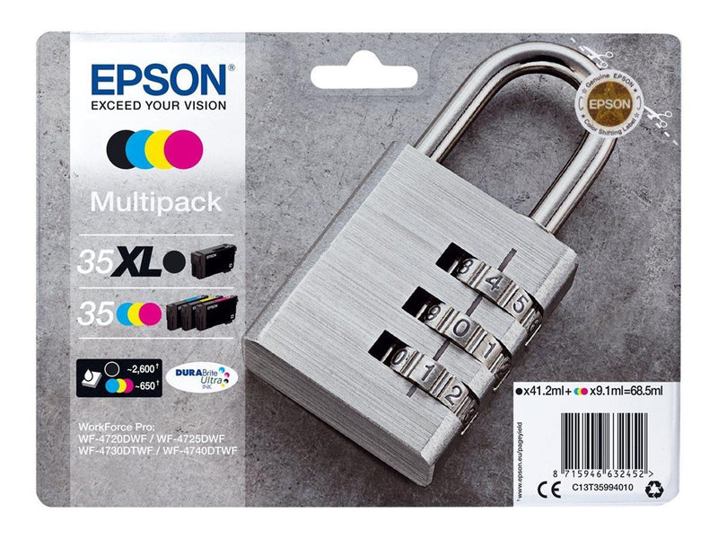 Epson 35XL Multipack - 4-pack - XL - black yellow cyan magenta - original - ink cartridge - Tintenpatrone Cyan