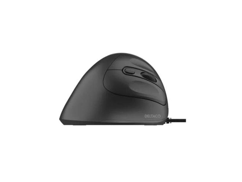 Deltaco Silent Wired Vertical Mouse 4 buttons 1000-1600 - Ergonomische Maus (Schwarz)