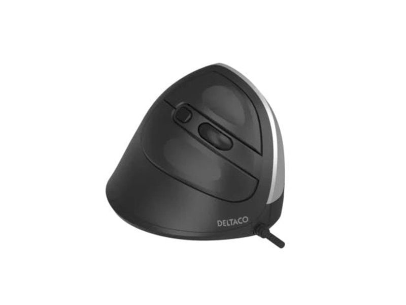 Deltaco Silent Wired Vertical Mouse 4 buttons 1000-1600 - Ergonomische Maus (Schwarz)