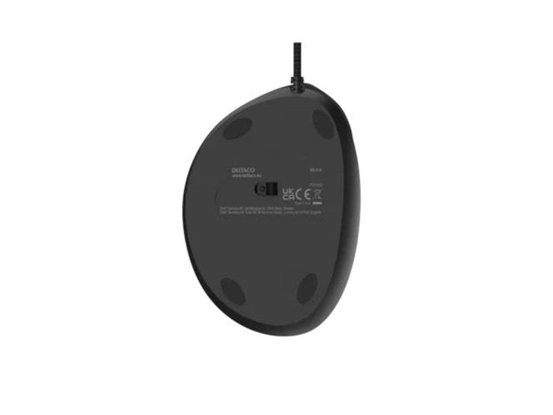 Deltaco Silent Wired Vertical Mouse 4 buttons 1000-1600 - Ergonomische Maus (Schwarz)