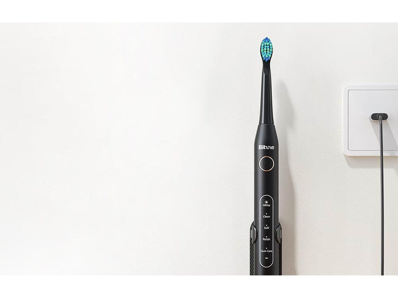 Bitvae Elektrische Zahnbürste Sonic toothbrush with tips set and travel case D2 (black)