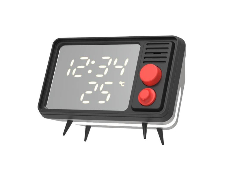 MOB Speaker Alarm Clock with Light TV Retro Grey