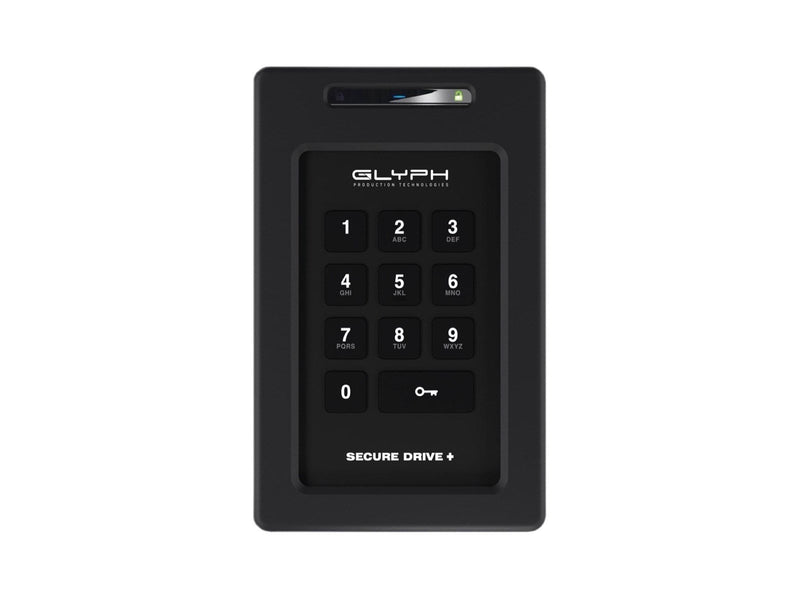 Glyph SecureDrive+ Encrypted Drive with Keypad - SSD - 4TB - Extern - USB 3.2 Gen 1 - Schwarz
