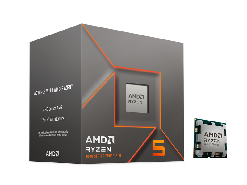 AMD Ryzen 5 8400F Wraith Stealth CPU - 6 Kerne - 4.2 GHz - AMD AM5 - AMD Boxed (mit Kühler)