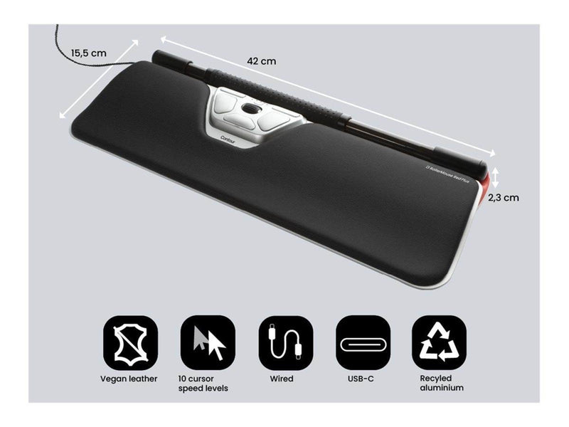 Contour RollerMouse Red Plus - Zentrales Zeigegerät (Silber)