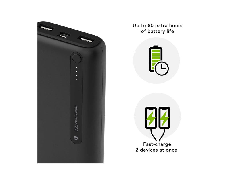 dbramante1928 re-charge power bank - USB 24 pin USB-C Powerbank (Akku) - schwarz - 20000 mAh