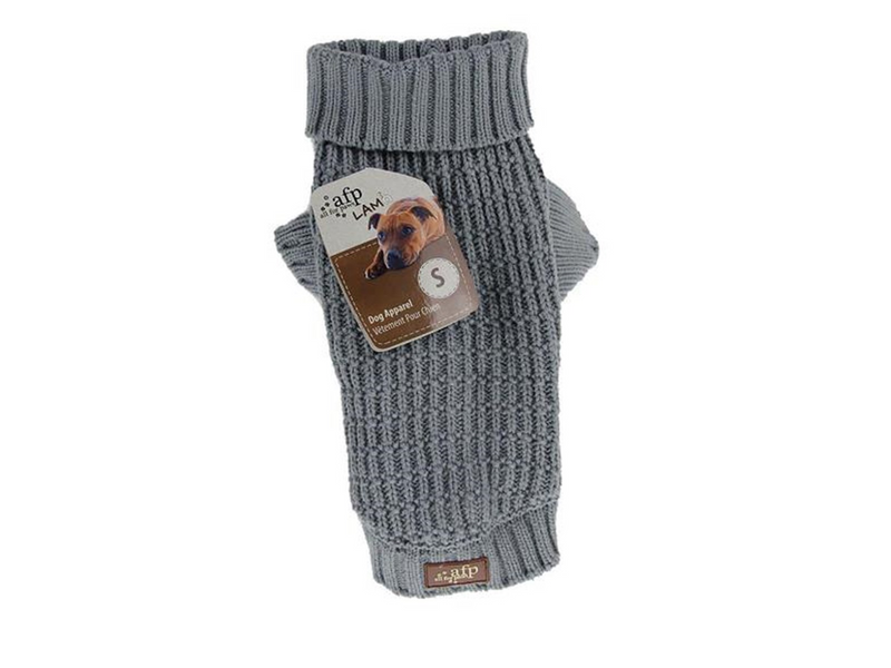 AFP All For Paws - Knitted Dog Sweater Fishermans Grey XS 20.3CM - (632.9120)
