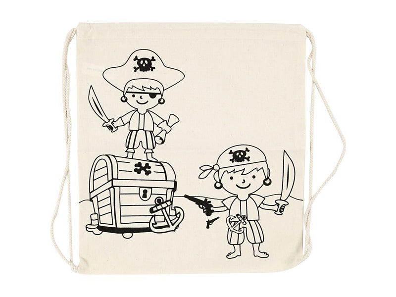 Creativ Company Color your own Cotton Gym Bag Pirates
