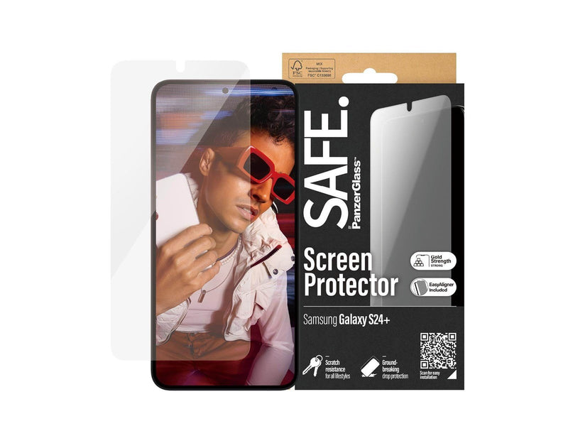 SAFE. by PanzerGlass Screen Protector Samsung Galaxy S24 Plus | Ultra-Wide Fit w. EasyAligner