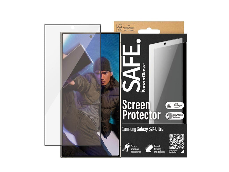 SAFE. by PanzerGlass Screen Protector Samsung Galaxy S24 Ultra | Ultra-Wide Fit w. EasyAligner