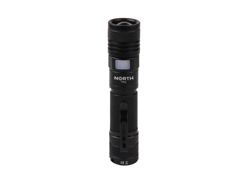 NORTH Flashlight 700 Lumen Zoom Black Aviation Aluminium 7W
