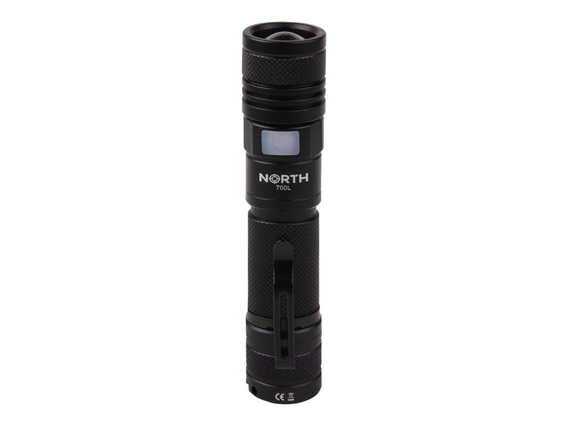 NORTH Flashlight 700 Lumen Zoom Black Aviation Aluminium 7W