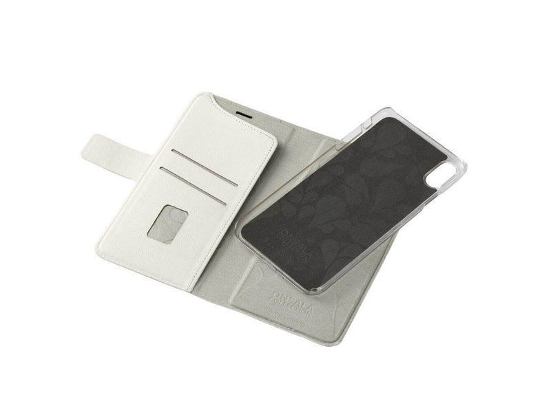 ONSALA Mobile Wallet Saffiano White iPhoneXs Max