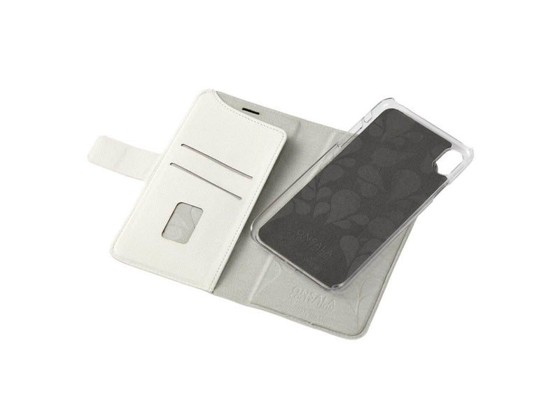 ONSALA Mobile Wallet Saffiano White iPhoneXR