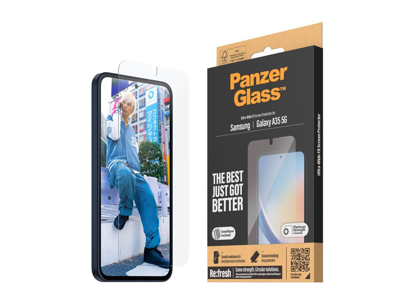 PanzerGlass Screen Protector Samsung Galaxy A35 5G | Ultra-Wide Fit w. EasyAligner