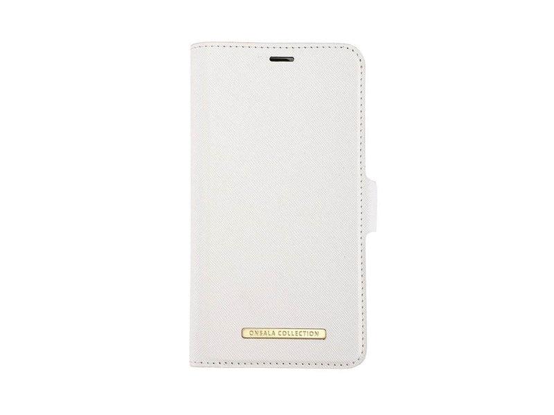 ONSALA Wallet Case Saffiano White - iPhone 12 / 12 Pro