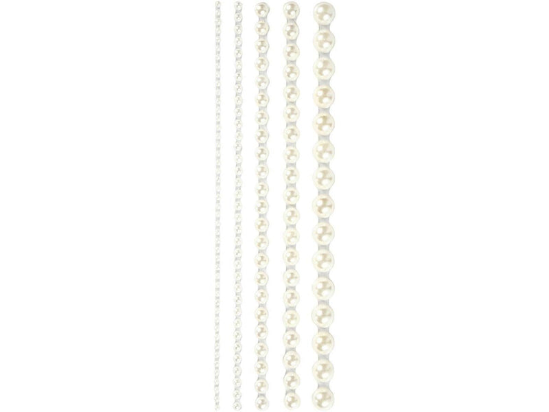 Creativ Company Half Adhesive Pearls White 2-8mm 140pcs.