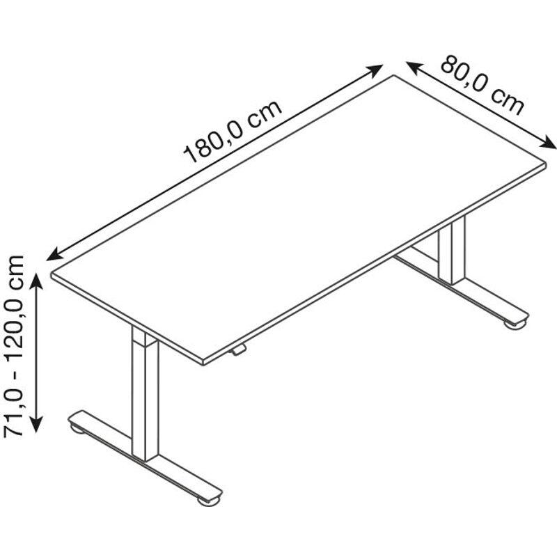 HAMMERBACHER elektrisch höhenverstellbarer Schreibtisch VXMST19/5/S lichtgrau