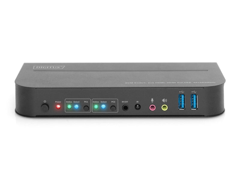 DIGITUS DS-12874 KVM Switch 2x1 HDMI HDMI Out.USB 4Kx2K@60Hz