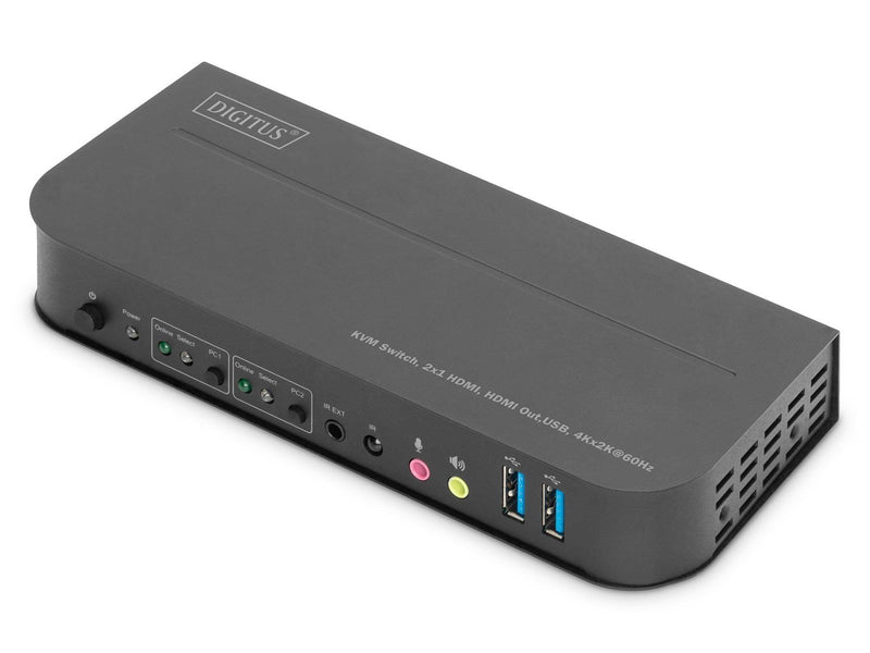 DIGITUS DS-12874 KVM Switch 2x1 HDMI HDMI Out.USB 4Kx2K@60Hz