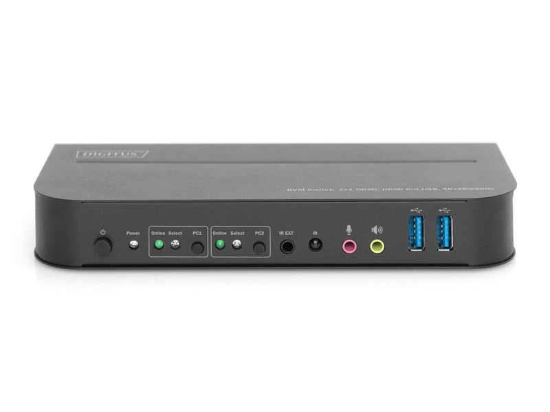 DIGITUS DS-12874 KVM Switch 2x1 HDMI HDMI Out.USB 4Kx2K@60Hz