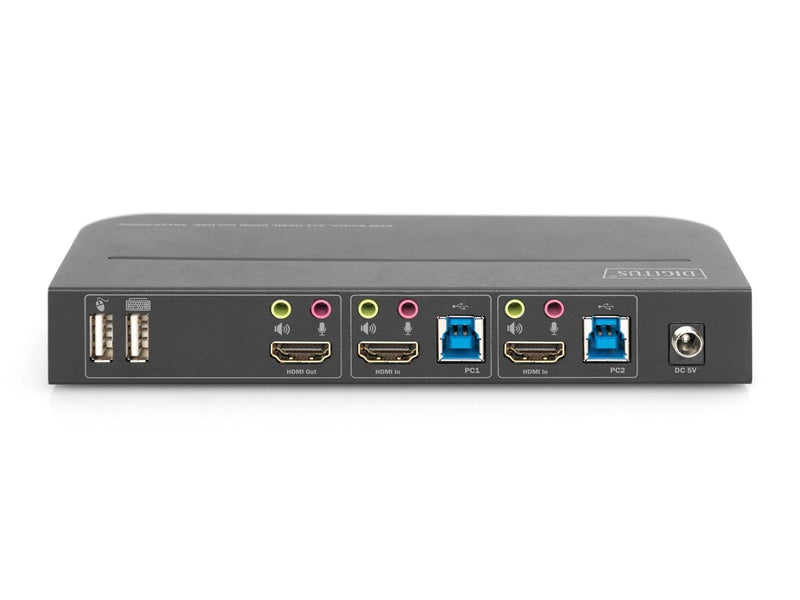 DIGITUS DS-12874 KVM Switch 2x1 HDMI HDMI Out.USB 4Kx2K@60Hz