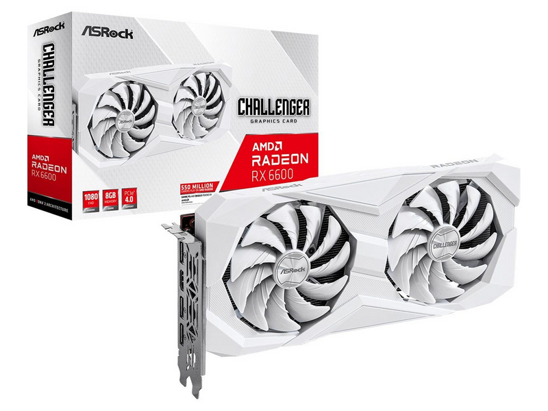 ASRock Radeon RX 6600 Challenger White - 8GB GDDR6 RAM - Grafikkarte