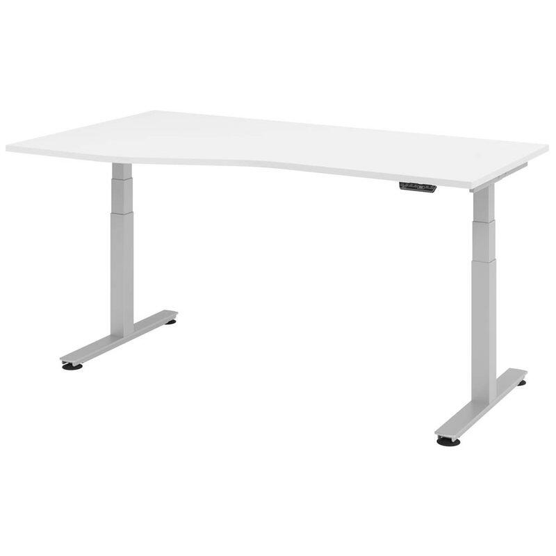HAMMERBACHER VXDSM18/W/S elektrisch höhenverstellbarer Schreibtisch 63 - 127 cm weiß / silber