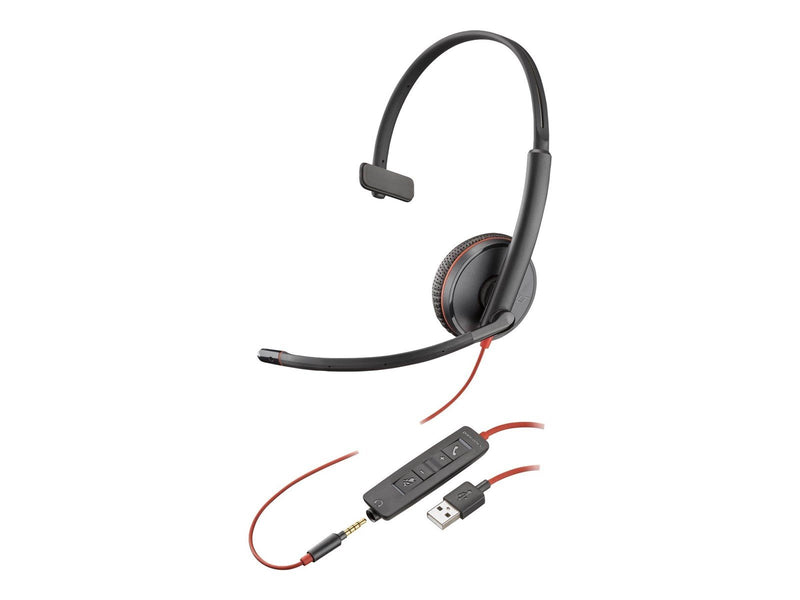 Poly Blackwire 3215 | On Ear headset | Microphone | Active noisereduction