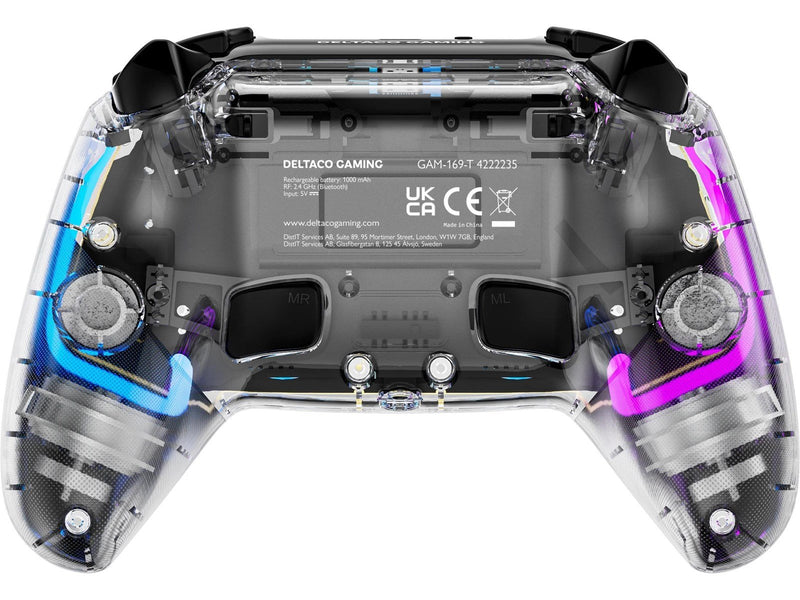 Deltaco GAM-169-T - Transparent - Wireless Controller - Sony PlayStation 4