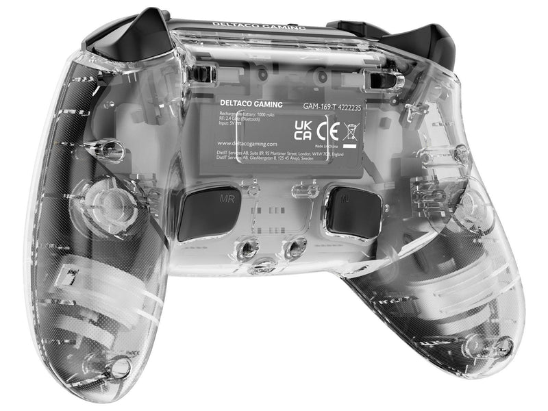 Deltaco GAM-169-T - Transparent - Wireless Controller - Sony PlayStation 4