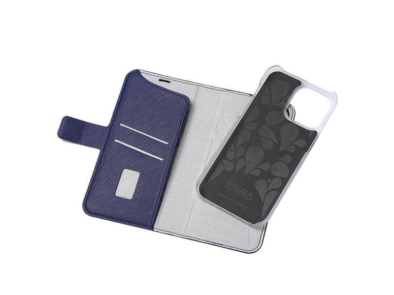 ONSALA Wallet Case Eco Navy Blue iPhone 14 Pro Max