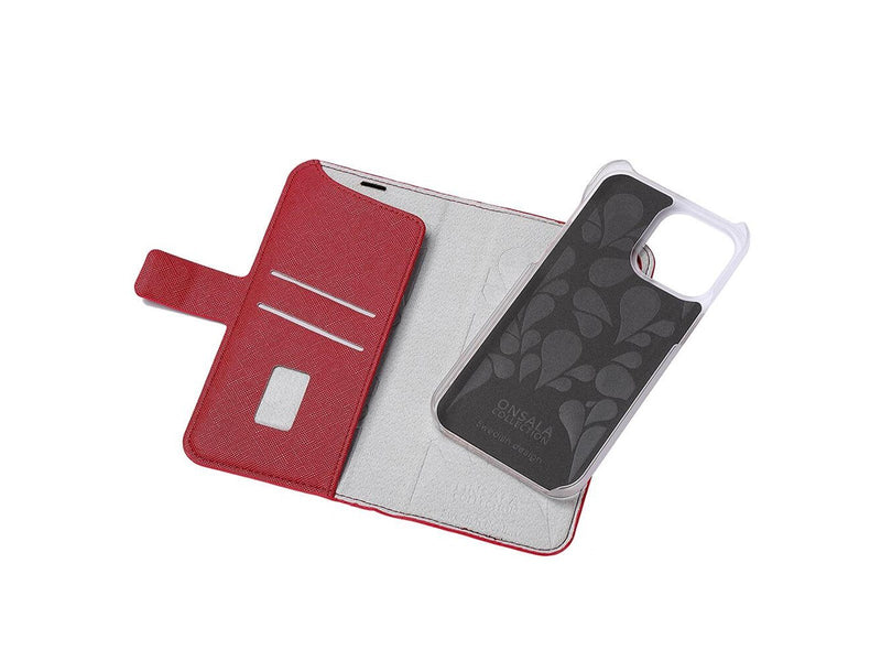 ONSALA Wallet Case Red iPhone 14 Pro Max