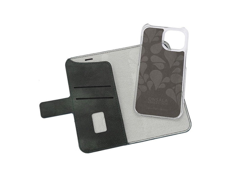 ONSALA Wallet Case Eco 2 Card Slots MagSeries Dark Green - iPhone 15 Plus