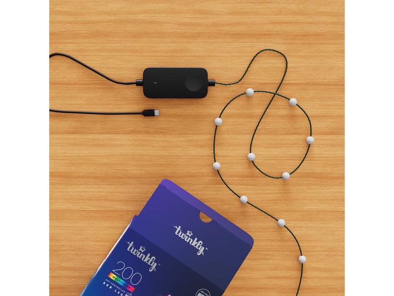 Twinkly Candies – 200 Pearl-shaped RGB LEDs Green Wire USB-C