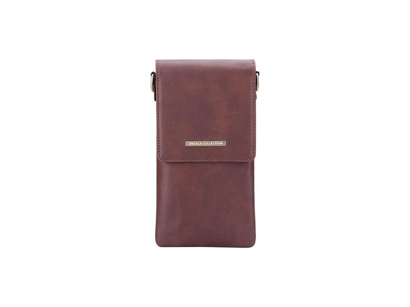 ONSALA Mobile Bag with Neckstrap Brown Universal up to 6.7"