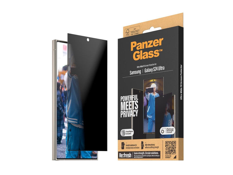 PanzerGlass Privacy Screen Protector Samsung Galaxy S24 Ultra | Ultra-Wide Fit w. EasyAligner