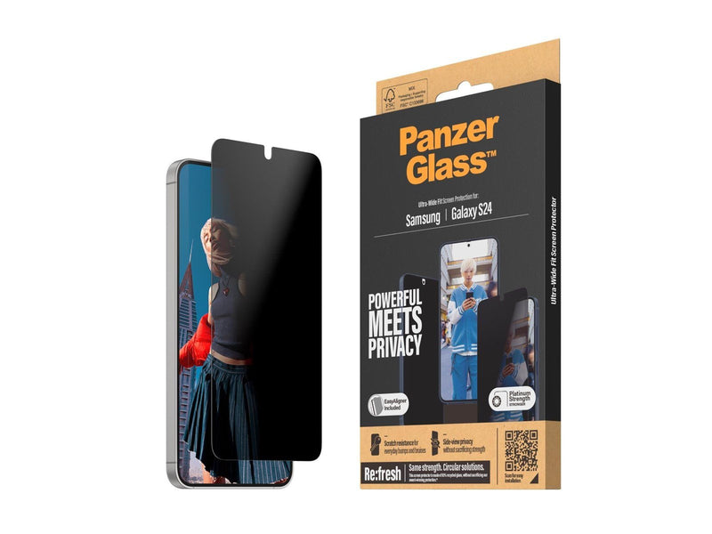PanzerGlass Privacy Screen Protector Samsung Galaxy S24 | Ultra-Wide Fit w. EasyAligner