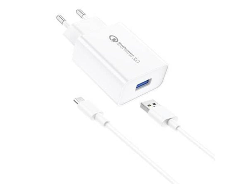 Foneng Wall Charger EU13 + USB to Micro USB Cable 3A (White)