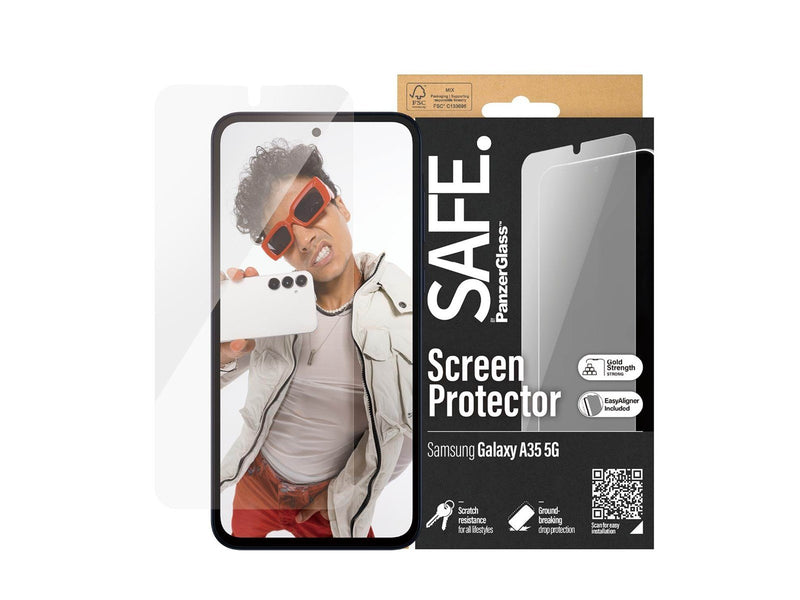 SAFE. by PanzerGlass Screen Protector Samsung Galaxy A35 5G | Ultra-Wide Fit w. EasyAligner