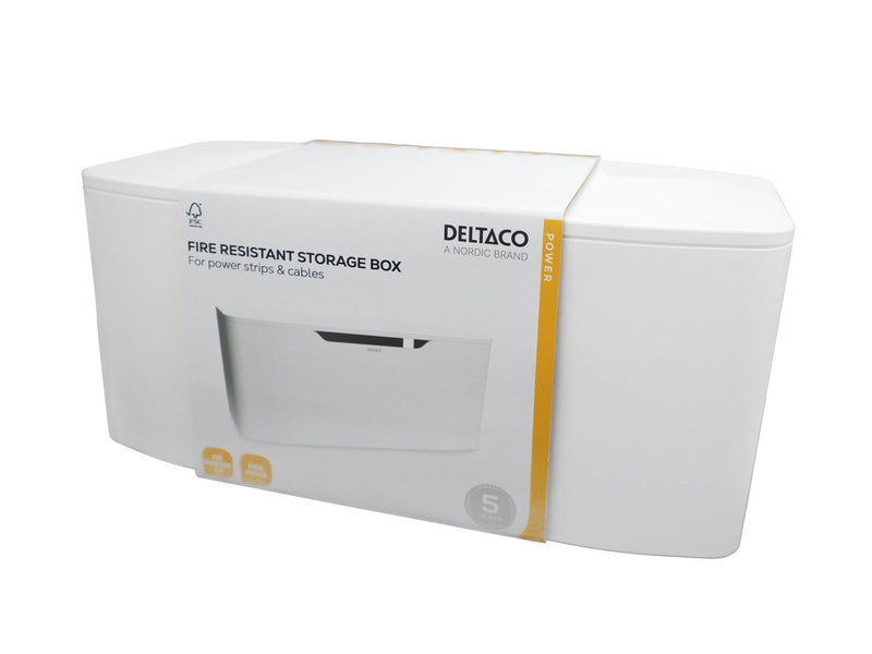 Deltaco GT-989 Fireproof Storage Box for Power Strips - White