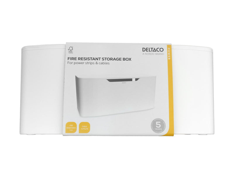 Deltaco GT-989 Fireproof Storage Box for Power Strips - White