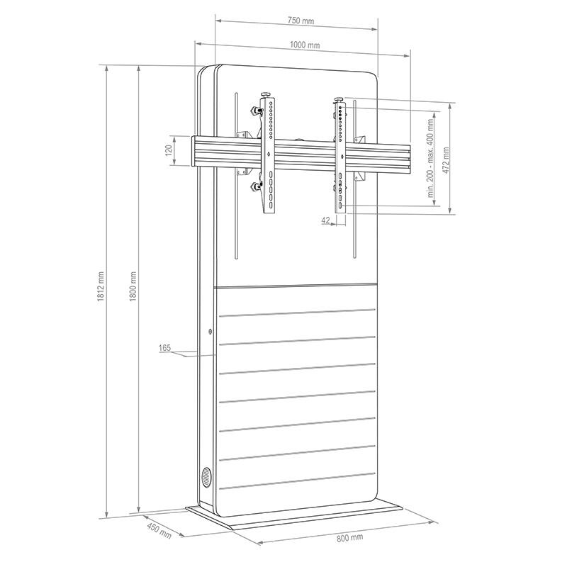 Hagor CON-Line® FS Lift 55 - 75' Medienstelen-Lift freistehend