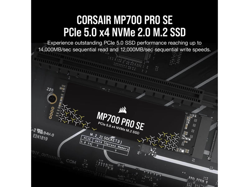 Corsair MP700 Pro SE SSD - 4TB - Ohne Kühlkörper - M.2 2280 - PCIe 5.0